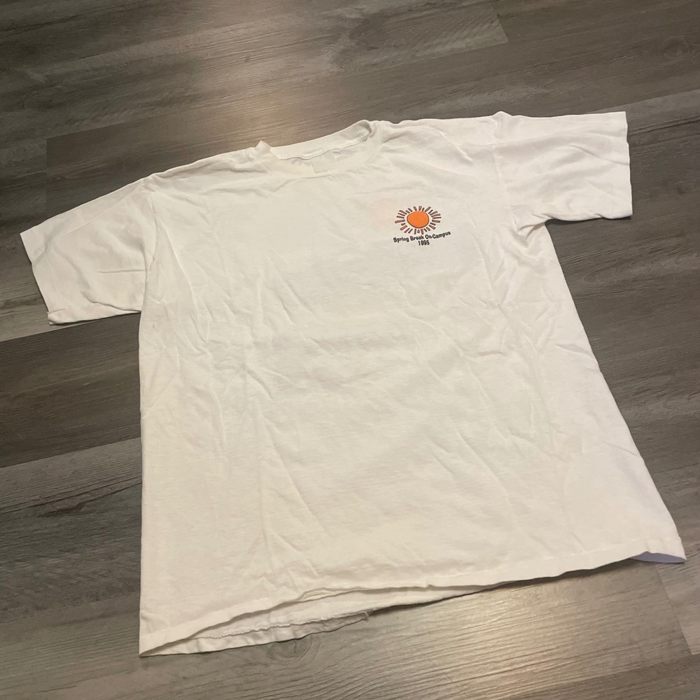Vintage 1995 Spring Break On-Campus Sprint T-Shirt White Large 90s Promo Tee